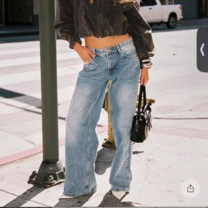 Princess Polly Sky Blue Flare Jeans